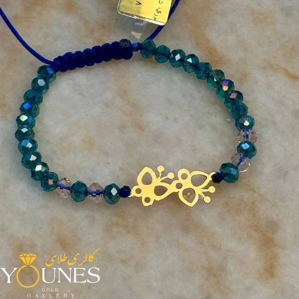 دستبند دو پروانه طلا لیزری